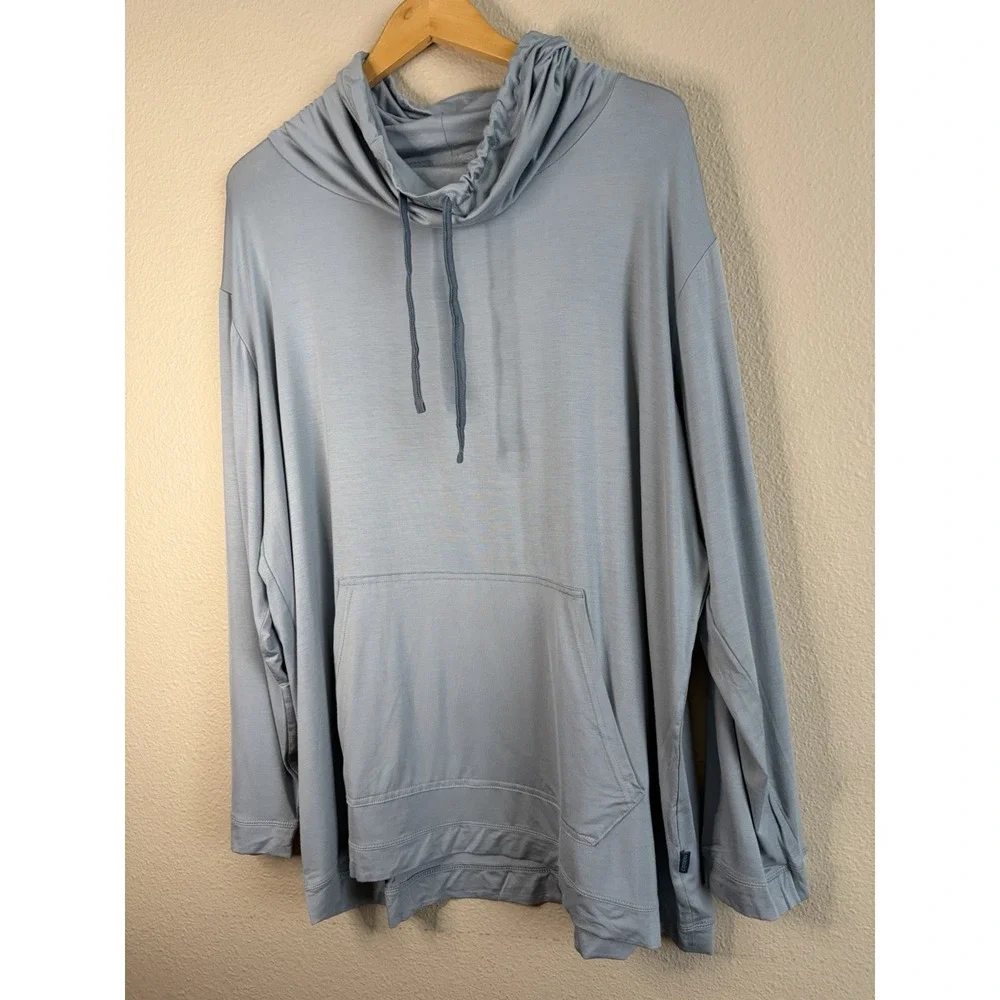 Emirates Airlines Unisex Gray L/XL Modal Adjustable Cowl Neck Lounge Travel Top